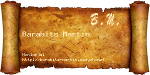 Barabits Martin névjegykártya
