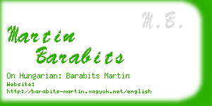 martin barabits business card